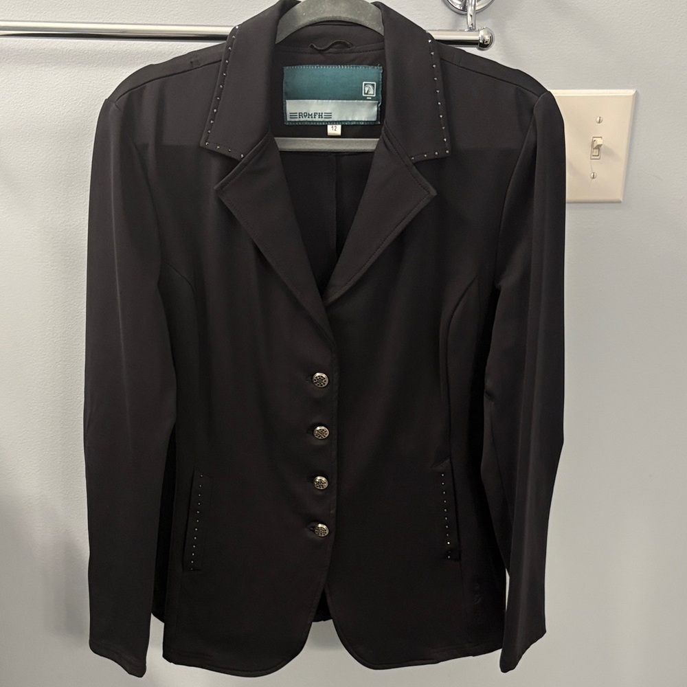 Romfh Black Equestrian Show Coat with Bling